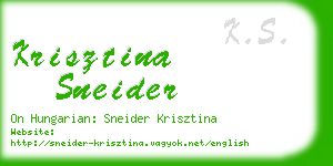 krisztina sneider business card